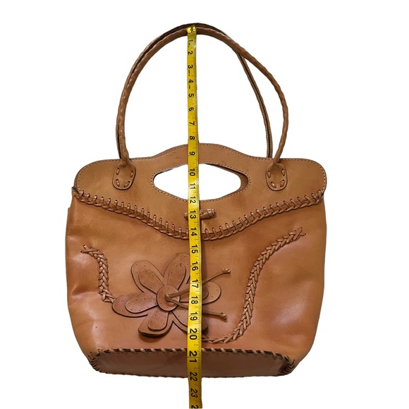 Patricia Nash Biadia Braided Flower Satchel Tan - Picture 14 of 16